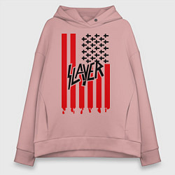 Толстовка оверсайз женская Slayer Flag, цвет: пыльно-розовый