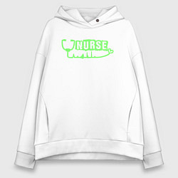 Толстовка оверсайз женская Медицинская сестра, цвет: белый