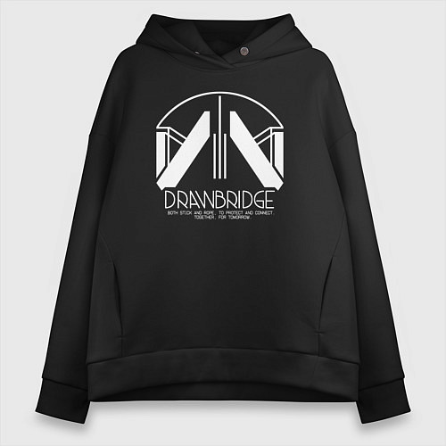 Женское худи оверсайз Drawbridge logo death stranding 2 / Черный – фото 1