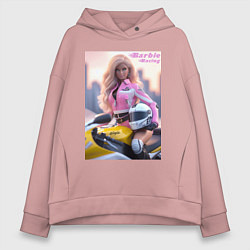 Женское худи оверсайз Barbie racing - ai art