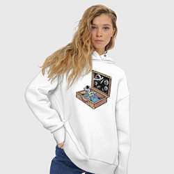 Толстовка оверсайз женская Космос в чемодане, цвет: белый — фото 2