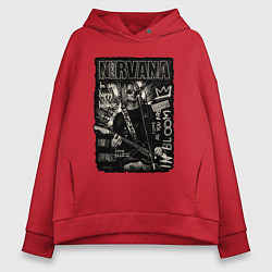 Толстовка оверсайз женская Nirvana In Bloom, цвет: красный