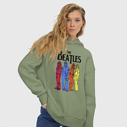 Толстовка оверсайз женская The Beatles all, цвет: авокадо — фото 2
