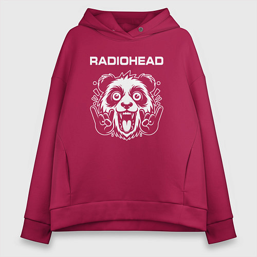 Женское худи оверсайз Radiohead rock panda / Маджента – фото 1