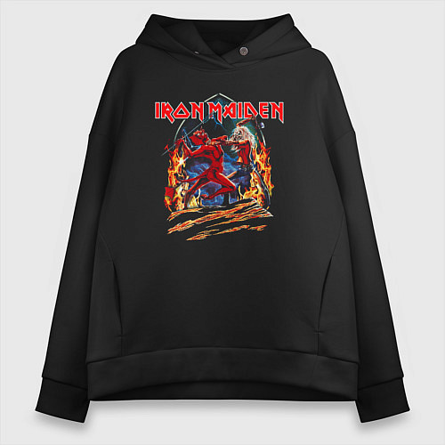 Женское худи оверсайз Iron Maiden Run To The Hils / Черный – фото 1