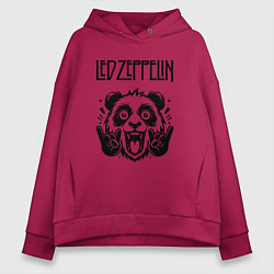 Толстовка оверсайз женская Led Zeppelin - rock panda, цвет: маджента