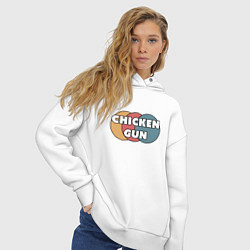 Толстовка оверсайз женская Chicken gun круги, цвет: белый — фото 2