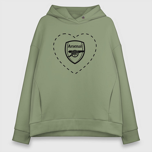 Женское худи оверсайз Лого Arsenal в сердечке / Авокадо – фото 1