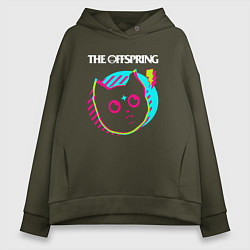 Толстовка оверсайз женская The Offspring rock star cat, цвет: хаки