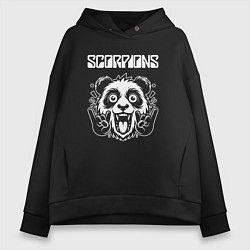 Толстовка оверсайз женская Scorpions rock panda, цвет: черный