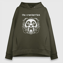 Толстовка оверсайз женская The Cranberries rock panda, цвет: хаки