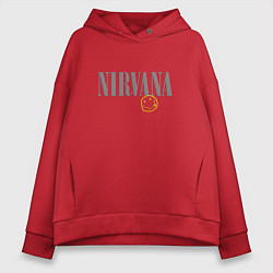 Женское худи оверсайз Nirvana logo smile