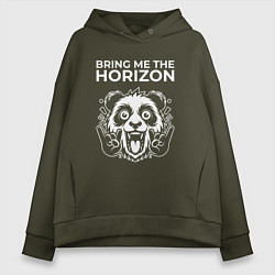 Толстовка оверсайз женская Bring Me the Horizon rock panda, цвет: хаки