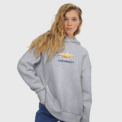 Толстовка оверсайз женская Chevrolet авто бренд, цвет: меланж — фото 2