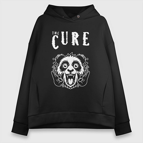 Женское худи оверсайз The Cure rock panda / Черный – фото 1