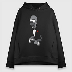 Толстовка оверсайз женская Homer godfather, цвет: черный