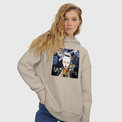 Женское худи оверсайз Korn - See You on the Other Side / Миндальный – фото 3