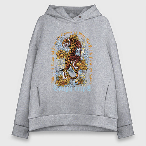 Женское худи оверсайз Eough tripe / Меланж – фото 1