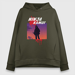 Толстовка оверсайз женская Higan - Ninja Kamui, цвет: хаки