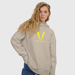 Толстовка оверсайз женская Hihg Voltage!, цвет: миндальный — фото 2
