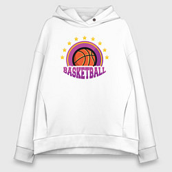 Толстовка оверсайз женская Basket stars, цвет: белый