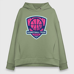 Толстовка оверсайз женская Баскетбольная командная лига, цвет: авокадо