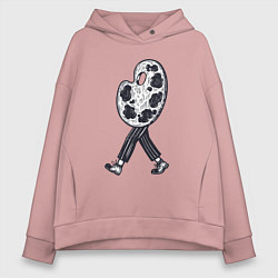 Толстовка оверсайз женская Человек палитра, цвет: пыльно-розовый