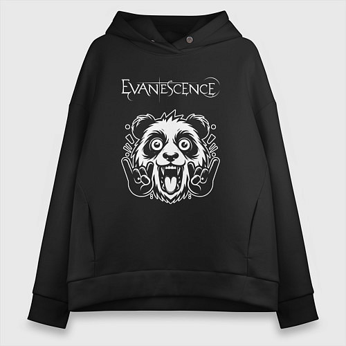 Женское худи оверсайз Evanescence rock panda / Черный – фото 1