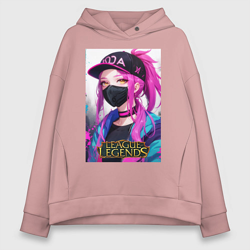 Женское худи оверсайз Akali Kda League Of Legends / Пыльно-розовый – фото 1