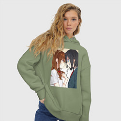 Толстовка оверсайз женская Хоримия Кёко Хори, цвет: авокадо — фото 2