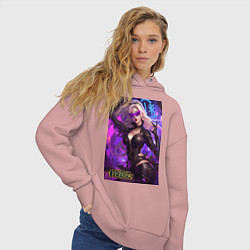 Толстовка оверсайз женская League of Legends Kaisa Kda, цвет: пыльно-розовый — фото 2
