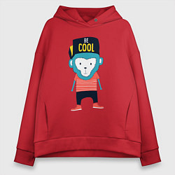 Толстовка оверсайз женская Будь клёвым, цвет: красный