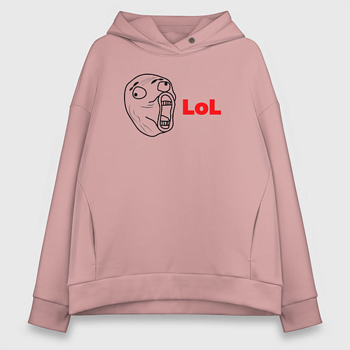 Женское худи оверсайз Lol / Пыльно-розовый – фото 1
