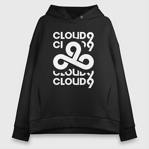 Женское худи оверсайз Cloud9 - in logo / Черный – фото 1