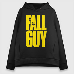 Толстовка оверсайз женская The fall guy logo, цвет: черный