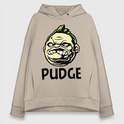 Толстовка оверсайз женская Pudge Face, цвет: миндальный