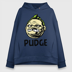 Толстовка оверсайз женская Pudge Face, цвет: тёмно-синий