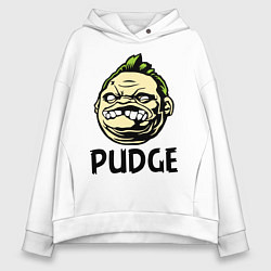 Толстовка оверсайз женская Pudge Face, цвет: белый