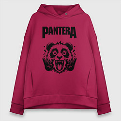 Толстовка оверсайз женская Pantera - rock panda, цвет: маджента