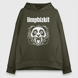 Толстовка оверсайз женская Limp Bizkit rock panda, цвет: хаки