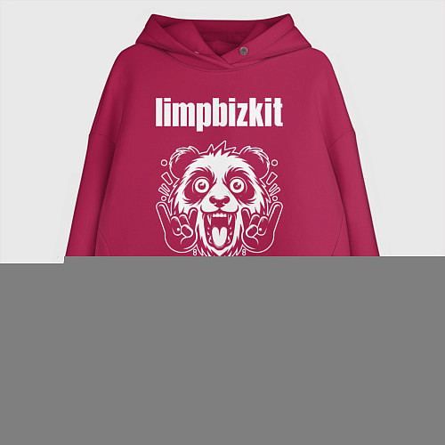 Женское худи оверсайз Limp Bizkit rock panda / Маджента – фото 1