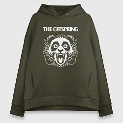 Толстовка оверсайз женская The Offspring rock panda, цвет: хаки