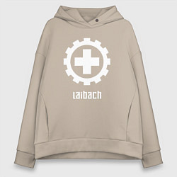 Толстовка оверсайз женская Laibach - Cross, цвет: миндальный