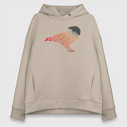 Толстовка оверсайз женская Crow, цвет: миндальный