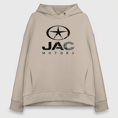 Женское худи оверсайз Jac - logo / Миндальный – фото 1