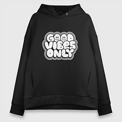 Толстовка оверсайз женская Goof vibes black, цвет: черный