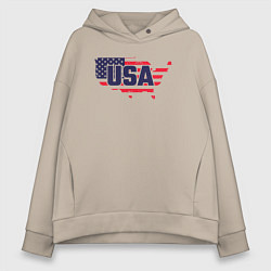 Женское худи оверсайз Map USA