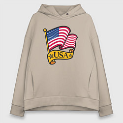 Женское худи оверсайз American flag