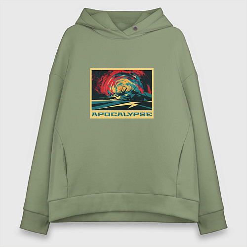 Женское худи оверсайз Апокалипсис скоро / Авокадо – фото 1