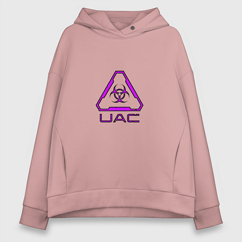 Женское худи оверсайз UAC фиолетовый / Пыльно-розовый – фото 1